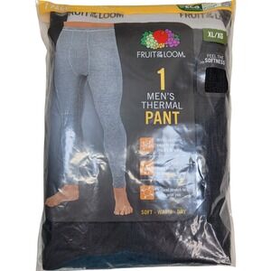 Fruit of the Loom Mens Thermal‎ Pants Long Johns Waffle Knit XL Black